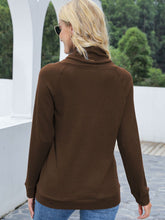 Drawstring Mock Neck Raglan Sleeve T-Shirt OutfitFlow